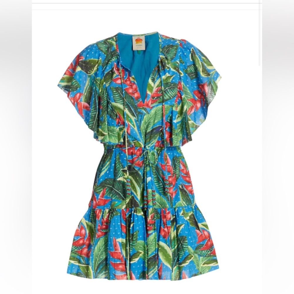 EUC Farm Rio Dream Garden Mini Dress Hawaiian floral
